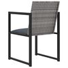 vidaXL 7-tlg. Garten-Essgruppe mit Kissen Poly Rattan Grau