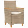 vidaXL Garten Essgruppe 9 pcs Beige Poly-Rattan