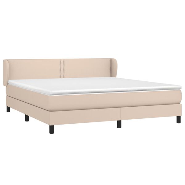 vidaXL Boxspringbett Matratze Cappuccino-Braun 160x200 cm Kunstleder