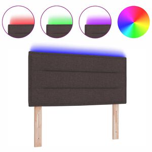 vidaXL LED Kopfteil mit LED-Lichtleisten Dunkelbraun 80 cm Polyester