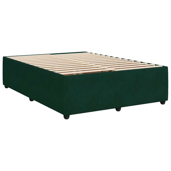 vidaXL Bettgestell ohne Matratze Dunkelgr&uuml;n 140x190 cm Samt