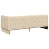 vidaXL Eckbettgestell mit Matratze Creme 80 x 200 cm Stoff