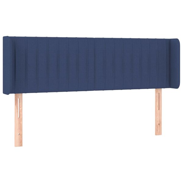 vidaXL LED Kopfteil Blau 147x16x78/88 cm Stoff