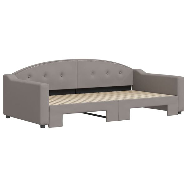 vidaXL Tagesbett Ausziehbar Taupe 100x200 cm Stoff
