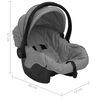 vidaXL 3-in-1-Kinderwagen Hellgrau Aluminium