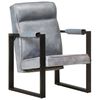 vidaXL Sessel 60x75x90 cm Grau Echtes Ziegenleder