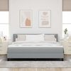 vidaXL Boxspringbett mit Matratze Hellgrau 200 x 180 cm Polyester