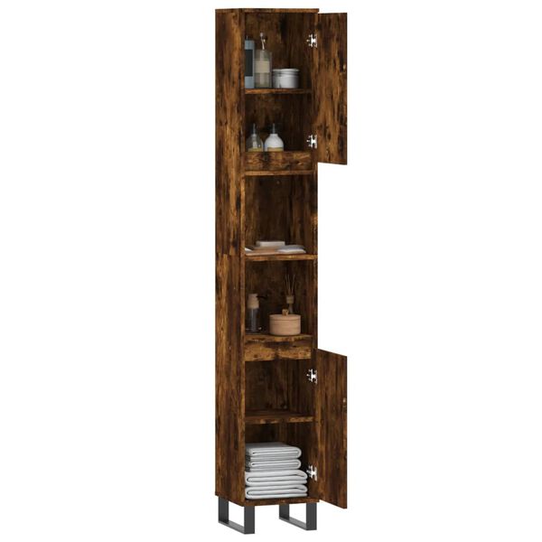 vidaXL Badschrank R&auml;uchereiche 30x30x190 cm Holzwerkstoff