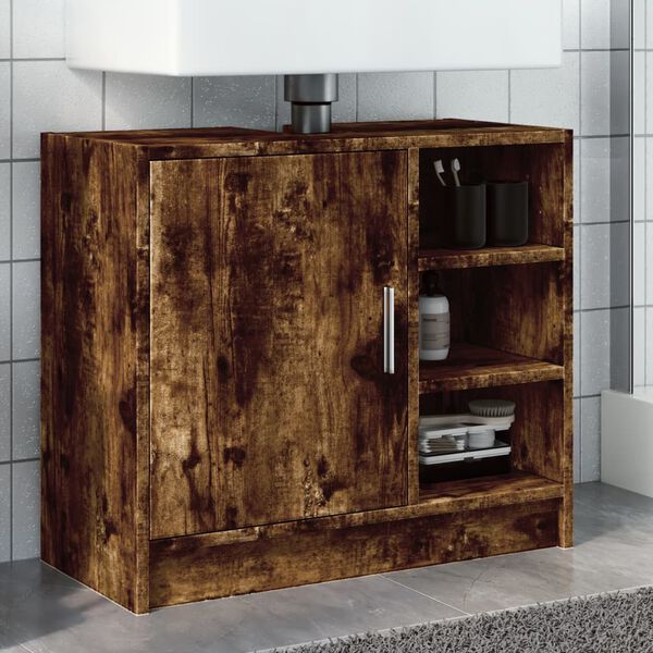 vidaXL Waschbeckenschrank R&auml;uchereiche 63x29x55 cm Holzwerkstoff