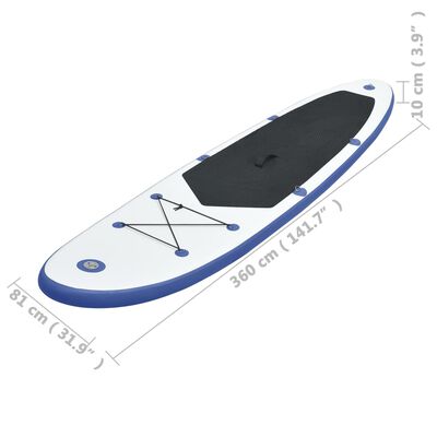 vidaXL SUP-Board Aufblasbar Blau und Weiß