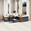 vidaXL Gartensofa-set mit Kissen 17 pcs Schwarz und Creme Poly-Rattan