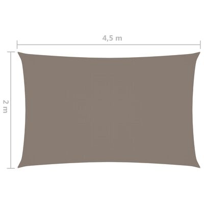 vidaXL Sonnensegel Oxford-Gewebe Rechteckig 2x4,5 m Taupe
