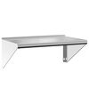 vidaXL Wandregal 75x45x31 cm Silbern Edelstahl