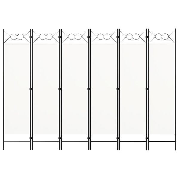 vidaXL 6-tlg. Raumteiler Weiß 240x180 cm