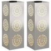 vidaXL Solar LED Weg Licht 2 pcs Silber Edelstahl