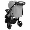 vidaXL 3-Rad-Kinderwagen Hellgrau und Schwarz Stahl
