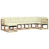 vidaXL Outdoor-Sofagarnitur mit Kissen 7 pcs Wei&szlig; und Creme