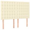 vidaXL Boxspringbett mit Matratze & LED Creme 140x200 cm Kunstleder