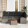 vidaXL Gartensofa-set mit Kissen 7 pcs Grau Poly-Rattan