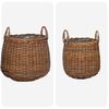 vidaXL Blumentopf K&ouml;rbchen mit Speicher 2 pcs Braun Lacak Rattan