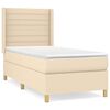 vidaXL Boxspringbett mit Matratze Creme 90x190 cm Stoff