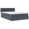 vidaXL Ottoman-Bett mit Matratze & LEDs Dunkelgrau 140x200 cm Samt