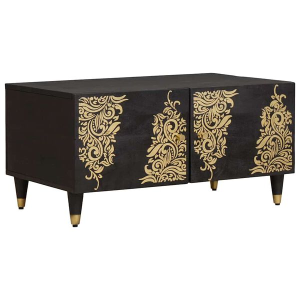 vidaXL Couchtisch Schwarz 80 x 50 x 40 cm Massivholz Mango