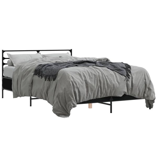 vidaXL Bettgestell Schwarz 140x200 cm Holzwerkstoff und Metall