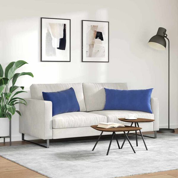 vidaXL Sofakissen 2 St&uuml;ck Polizeiblau 80 x 40 cm Cordstoff