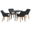 vidaXL Garten Essgruppe 5 stk. Schwarz Poly-Rattan