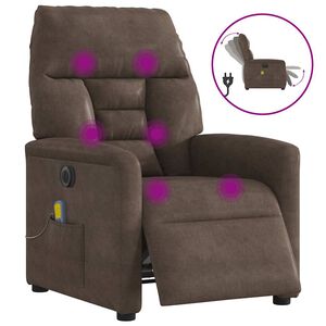 vidaXL Massagesessel Elektrisch Braun Mikrofasergewebe