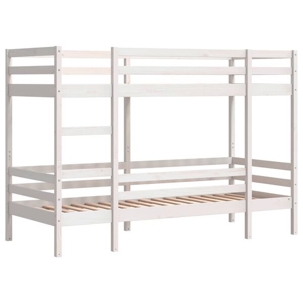 vidaXL Etagenbett Wei&szlig; 90x200 cm Massivholz Kiefer