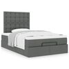 vidaXL Ottoman-Bett mit Matratze Dunkelgrau 120x200 cm Stoff