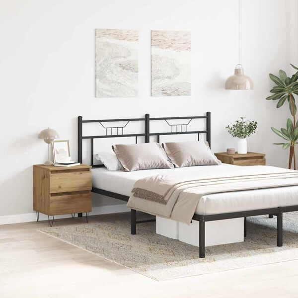 vidaXL Nachttisch 2 pcs Eiche handwerklich 40 x 35 x 50 cm