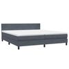 vidaXL Boxspringbett mit Matratze & LED Dunkelgrau 200x210 cm Samt