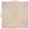 vidaXL Bereichsteppiche Quadratisch Nat&uuml;rlich und Wei&szlig; 300 x 300 cm