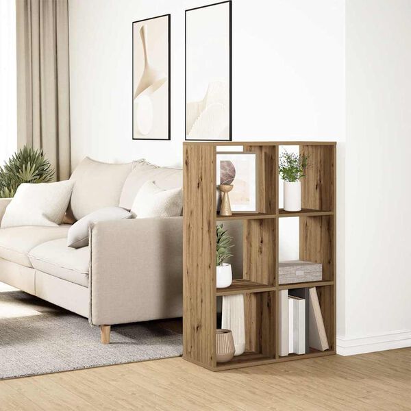vidaXL Raumteiler-B&uuml;cherregal Artisan-Eiche 69,5x29x103,5 cm