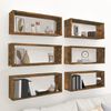vidaXL W&uuml;rfelregale 6 Stk. R&auml;uchereiche 60x15x23 cm Holzwerkstoff