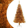 vidaXL K&uuml;nstlicher Weihnachtsbaum mit St&auml;nder Gold 120 cm PET