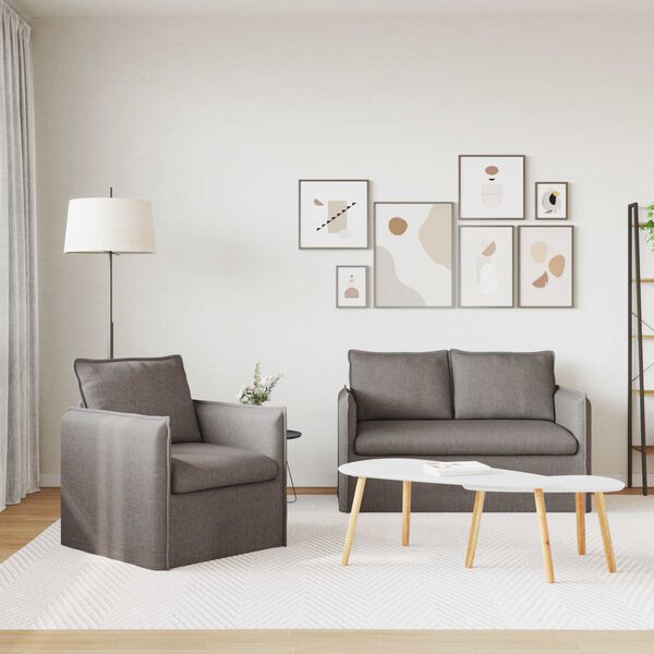 vidaXL Sofa 2 pcs Taupe