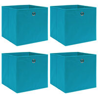 vidaXL Aufbewahrungsboxen 4 Stk. Babyblau 32x32x32 cm Stoff