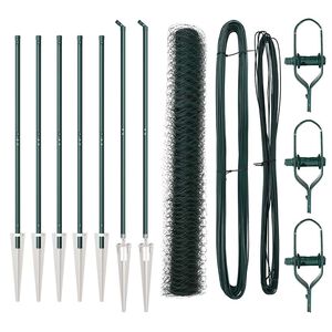 vidaXL Sechseckzaun mit Pfosten 10 x 1 m PVC-beschichteter Stahl Gr&uuml;n