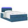 vidaXL Ottomane Bett mit Matratze & LEDs Dunkelblau 120x190 cm Samt