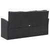 vidaXL 6-tlg. Garten-Lounge-Set mit Kissen Poly Rattan Schwarz