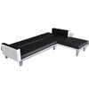 vidaXL Schlafsofa L-Form Kunstleder Schwarz