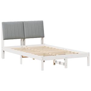 vidaXL Bettrahmen mit Kopfteil Wei&szlig; 120 x 200 cm Massives Kiefernholz