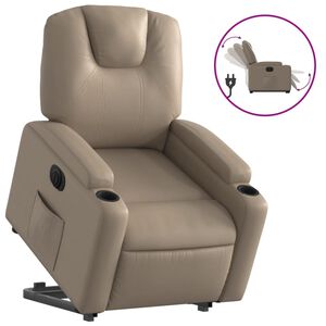 vidaXL Relaxsessel mit Aufstehhilfe Elektrisch Cappuccino Kunstleder