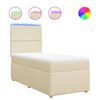 vidaXL Boxspringbett mit Matratze Creme 90x200 cm Stoff