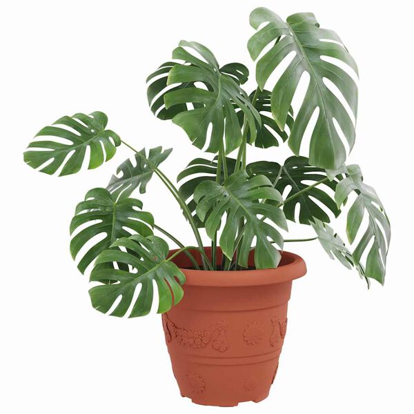 vidaXL Runder Blumentopf 24 pcs Ziegelrot &Oslash; 26 x 21,5 cm Kunststoff