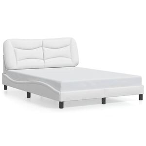 vidaXL Bettgestell ohne Matratze "Hvar" Wei&szlig; 140x190 cm Kunstleder